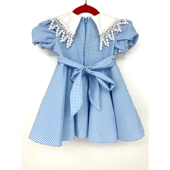 Fancy Children's Inc Baby Blue Gingham Layered Day Dress Size 2 - Picture 2 of 7